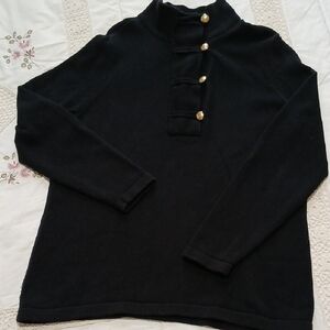 Black Sweater with Gold Accents